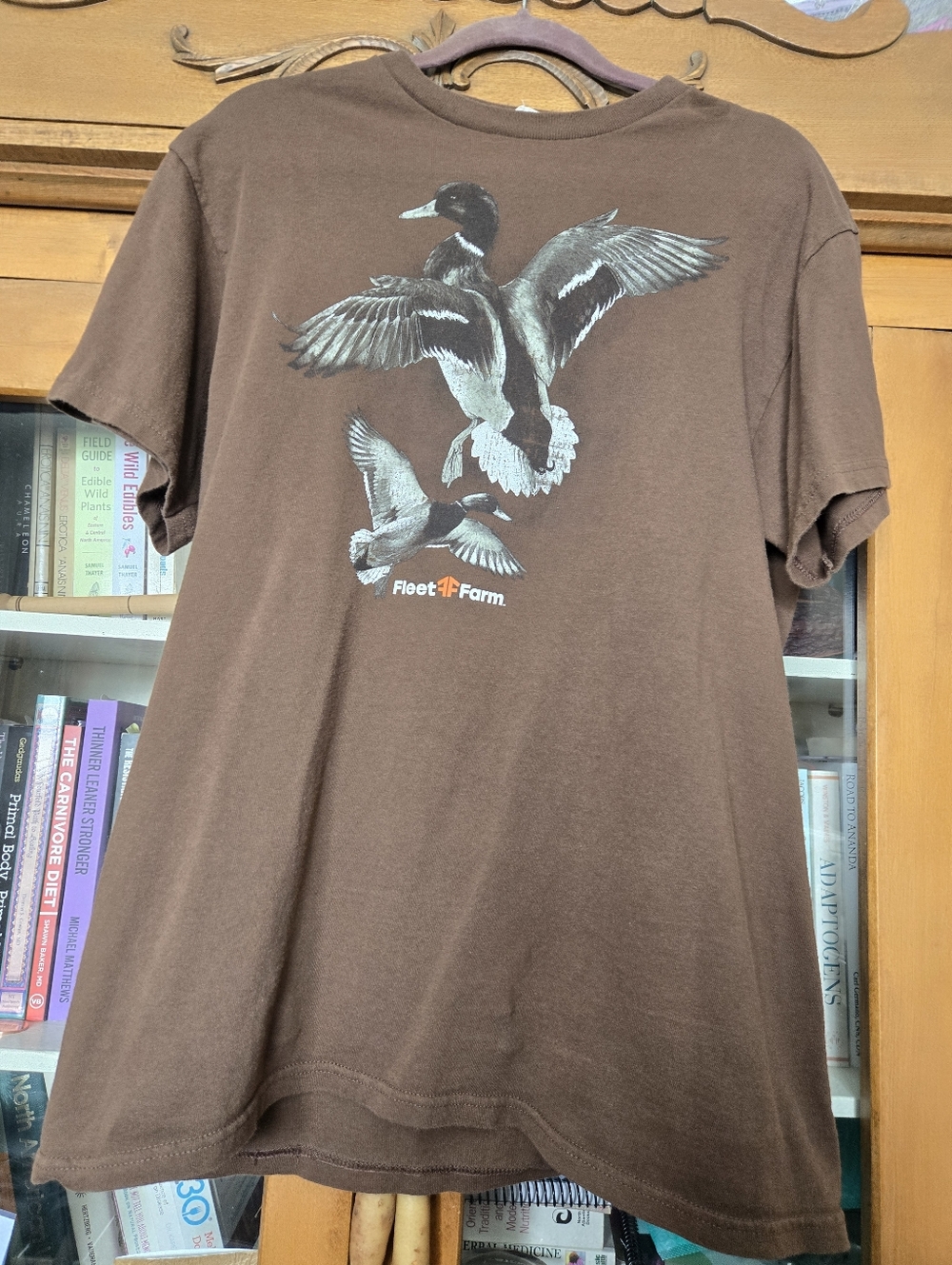 Fleet Farm Duck Graphic T-Shirt Brown Delta Pro Weight Y2K Outdoor Hunting Tee L